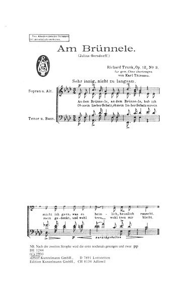 R. Trunk: Am Brünnele op. 12/3, Gch (Chpa)