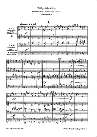 W. Schneider: Musik für sechs Blechbläser, Blech6 (Pa+St)