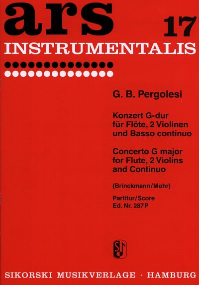G.B. Pergolesi: Konzert für Flöte, Streiche, FlStrBc (Part.)