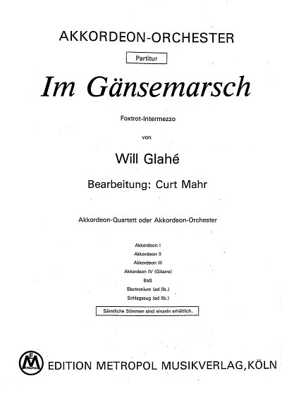 AQ: W. Glahe: Im Gaensemarsch (B-Ware)