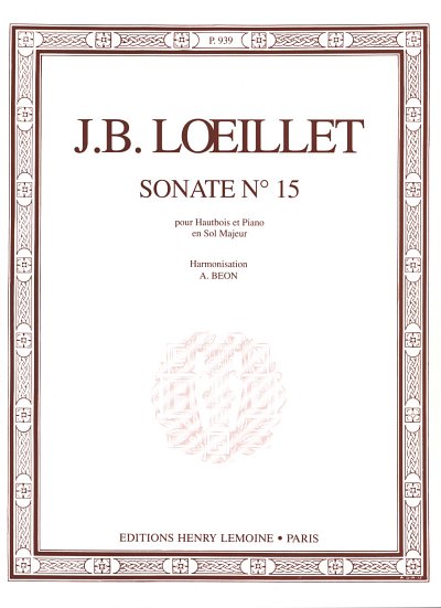 J. Loeillet de Gant: Sonate en sol majeur, ObKlav (KlavpaSt)