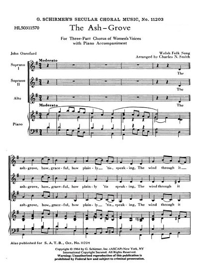 (Traditional): Ash Grove Welsh Folk Song, FchKlav (Chpa)