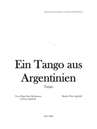 P. Igelhoff: Ein Tango aus Argentinien