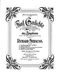R. Strauss: Fünf Gedichte von Friedrich Rückert F-Dur op. 46/2 (1899)