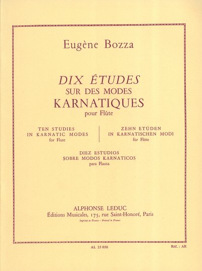 E. Bozza: 10 Études Sur Des Modes Karnatiques, Fl (Part.)