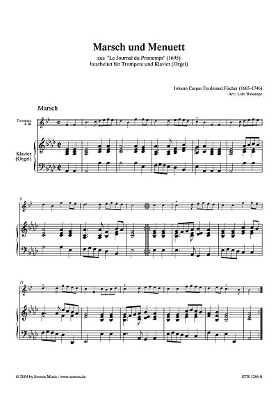 DL: J.C.F. Fischer: Marsch und Menuett, Trompete, Klavier
