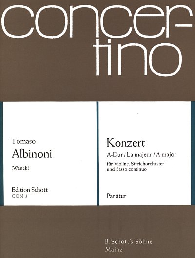 T. Albinoni: Konzert A-Dur , VlStroBc (Part.)