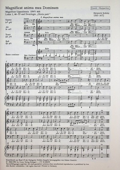 H. Schütz: Uppsala-Magnificat SWV 468 (1665, 3GchOrch (Chpa)