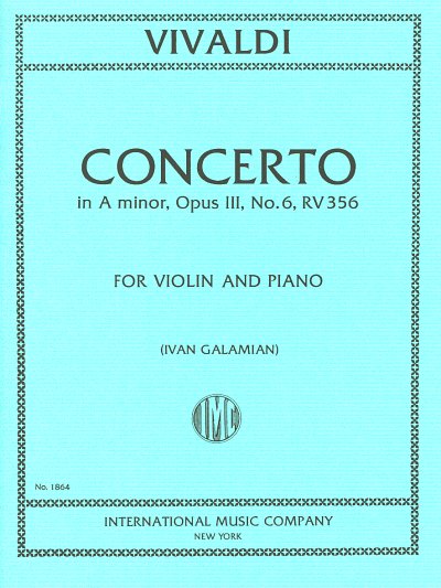 A. Vivaldi: Concerto Op. 3 N. 6 La M. (Ga, VlKlav (KlavpaSt)