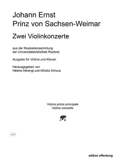 J.E. Prinz von Sachs: Zwei Violinkonzerte, VlStro (Vlsolo)