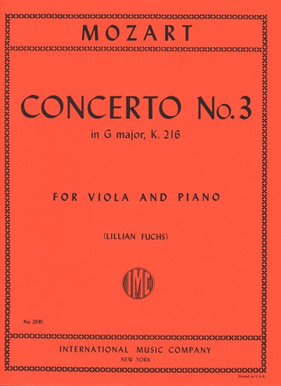 W.A. Mozart: Concerto N. 3 In Sol K 216, VaKlv (Bu)