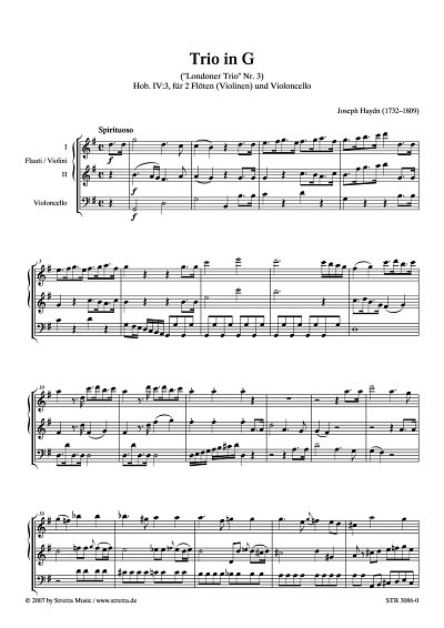 DL: J. Haydn: Trio in G Londoner Trio Nr. 3