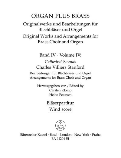 C.V. Stanford et al.: organ plus brass, Band IV: Cathedral Sounds