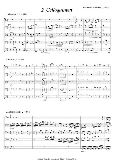 B. Hoelscher: Quintett Nr. 2, 5Vc (Pa+St)