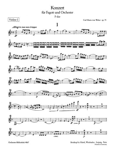 C.M. von Weber: Konzert F-Dur Op 75 J 127 - Fag Orch