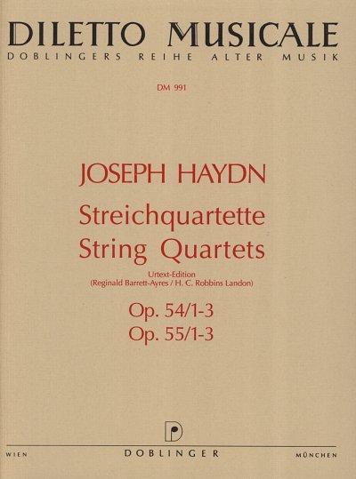 J. Haydn: Streichquartette op. 54 / 1-3 + op. 55 / 1-3 Bandausgabe op. 54/1-3 und 55/1-3 Hob. III:57-62