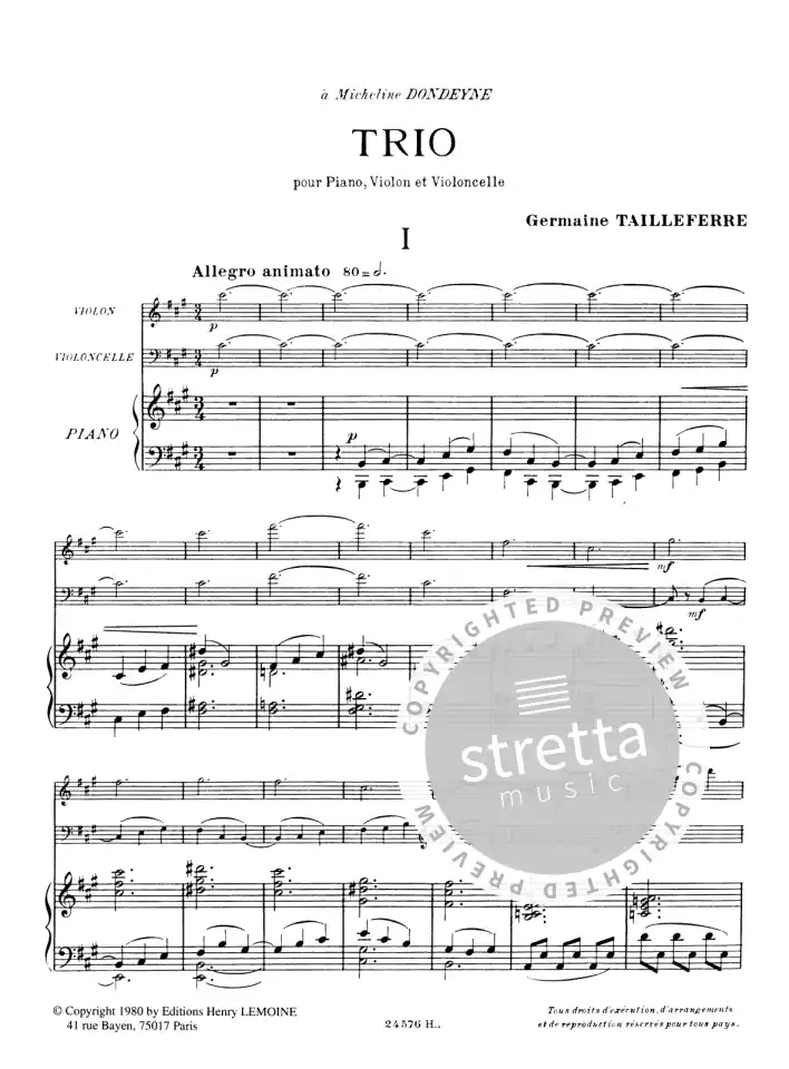 G. Tailleferre: Trio, VlVcKlv (Pa+St) (1)