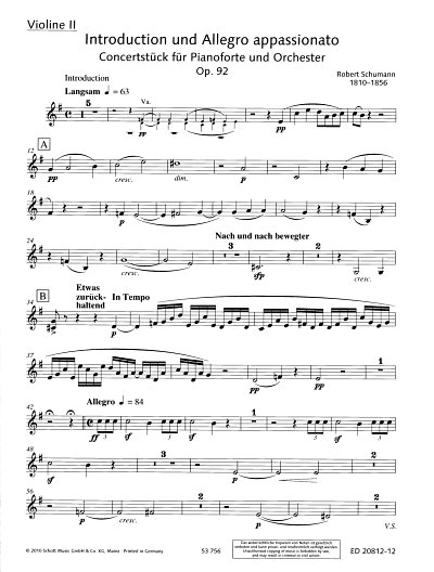 AQ: R. Schumann: Introduction und Allegro appass, K (B-Ware)