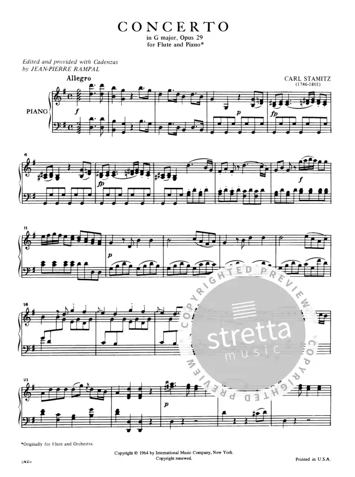 C. Stamitz: Konzert in G-Dur op. 29, FlKlav (KlavpaSt) (1)