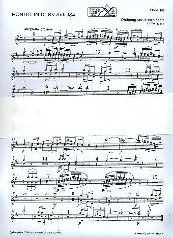 W.A. Mozart: Rondo D-Dur KVAnh.184, FlOrch (HARM)
