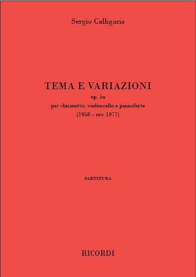 S. Calligaris: Tema e variazioni op. 5a, KlrVcKlv (Pa+St)