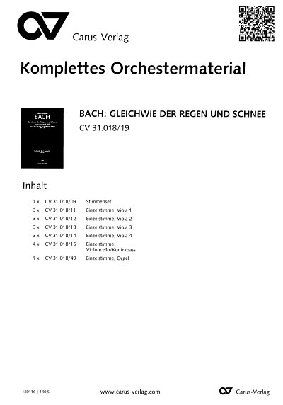 J.S. Bach: Gleichwie der Regen und Sc, 3GesGchOrch (OStsatz)