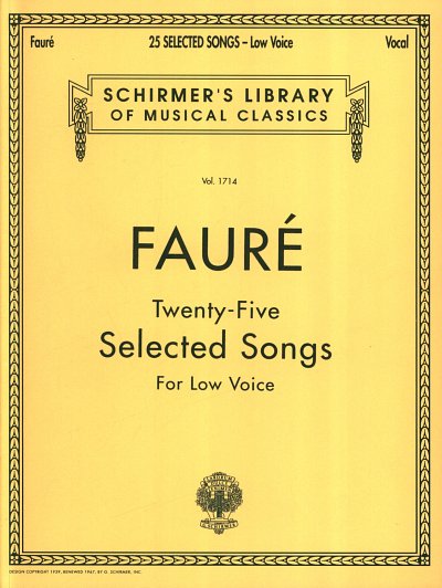 G. Fauré: 25 Selected Songs, GesTiKlav (Bu)