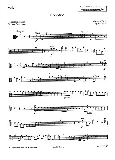 G. Torelli: Concerto op. 8/2  (Vla)