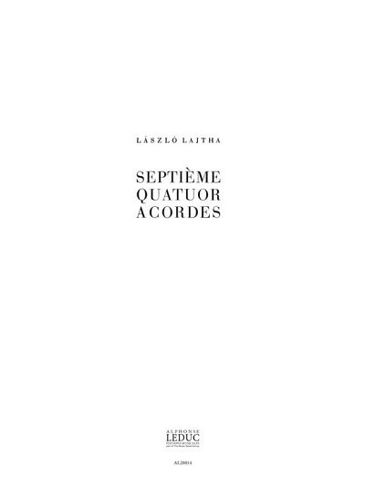 Laszlo Lajtha: Quatuor a Cordes No.7, Op.49, 2VlVaVc (Part.)