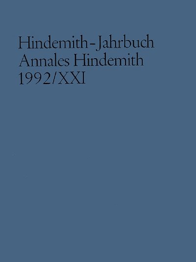 P. Hindemith: Hindemith-Jahrbuch 21 (Bu)