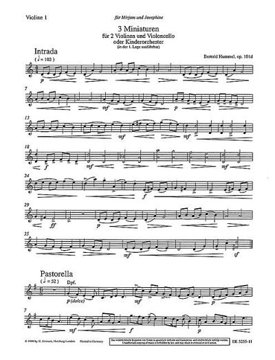 B. Hummel: 3 Miniaturen op. 101d