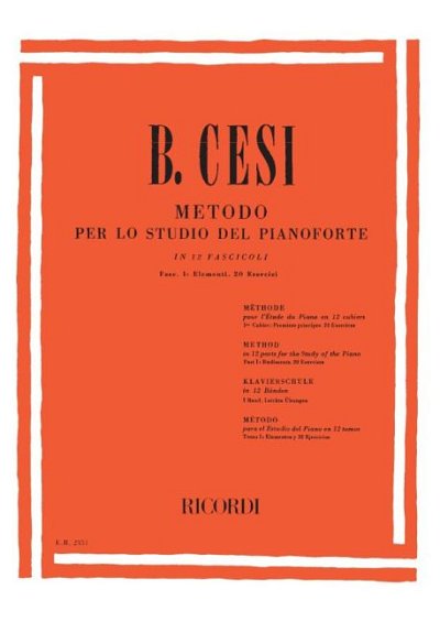 B. Cesi: Metodo per lo studio del pianoforte 1  , Klav