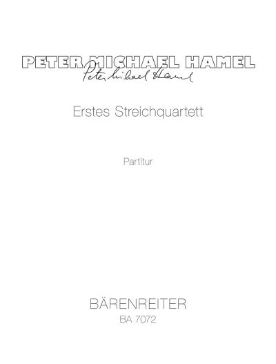 P.M. Hamel: Erstes Streichquartett (1980), 2VlVaVc (Part.)