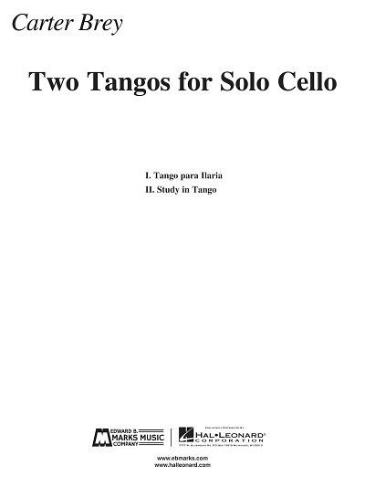 Two Tangos for Solo Cello, Vc (Bu)