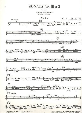 J. Rosenmueller: Sonata d-moll Nr. III a 2, VlVcBc (Vl)