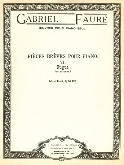 G. Fauré: Fugue Op.84, No.6 in E minor, Klav
