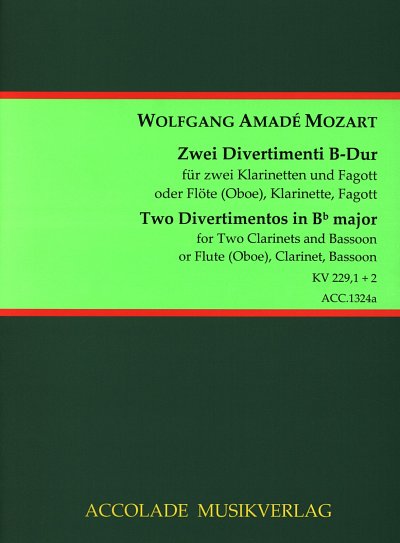 W.A. Mozart: Divertimento Nr. 1 und 2 fuer 2 Klarinet (Pa+St
