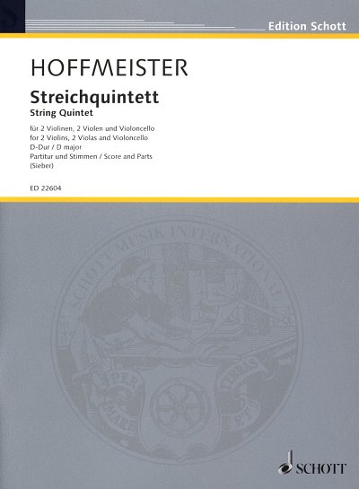 F.A. Hoffmeister: Streichquintett D-Dur, 5Str (Pa+St)