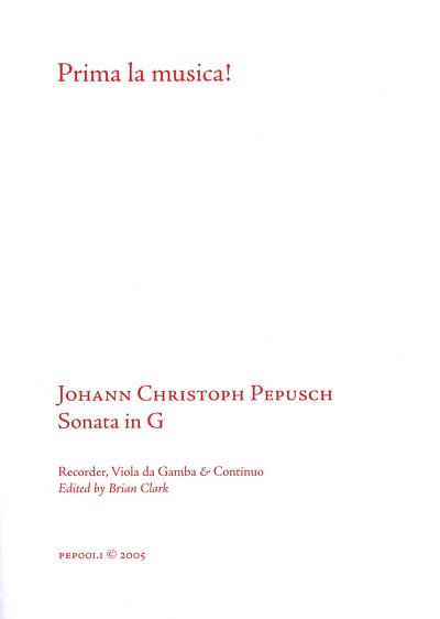 J.C. Pepusch: Sonata in G, SblfVdgBC (OStsatz)