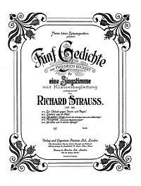 R. Strauss: Fünf Gedichte von Friedrich Rückert E-Dur op. 46/3 (1899)