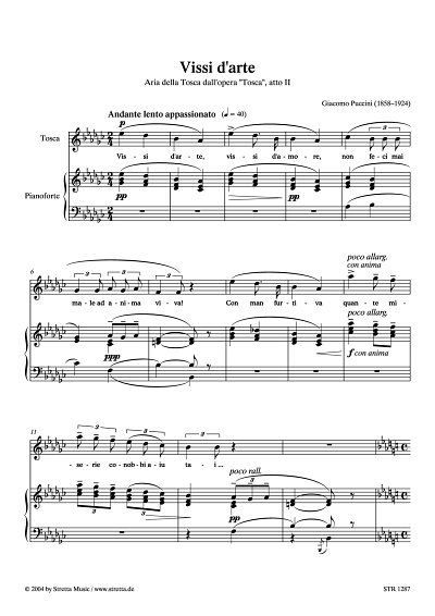 DL: G. Puccini: Vissi d'arte Arie der Tosca aus der Oper 