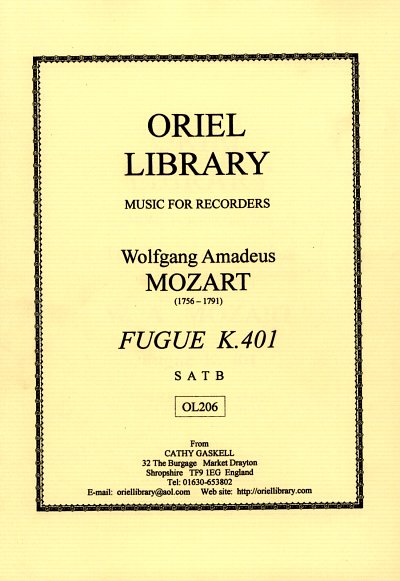 W.A. Mozart: Fuge Kv 401 The Jerome Collection~Music For Rec
