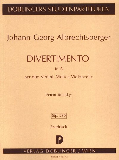 J.G. Albrechtsberger: Divertimento A-Dur