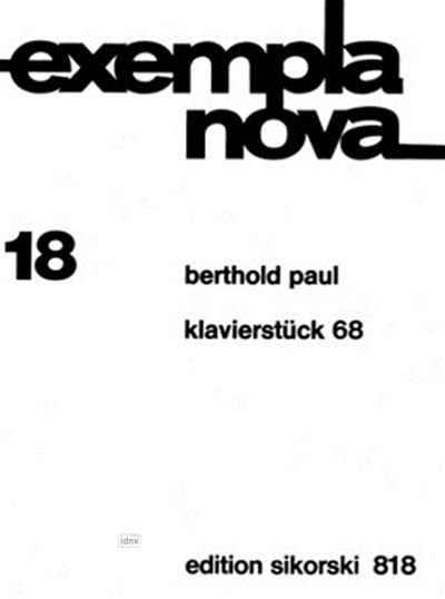 Paul B.: Klavierstueck 1968 Op 10