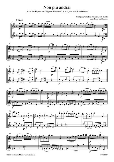 DL: W.A. Mozart: Non piu andrai Arie des Figaro aus der Oper