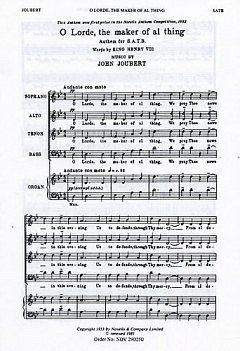 J. Joubert: O Lorde, The Maker Of Al Thing, GchOrg (Chpa)