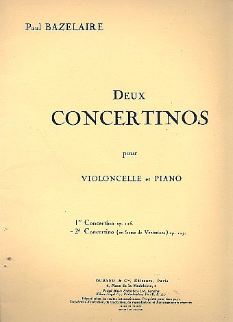 P. Bazelaire: Concertino N 2 , VcKlav (Part.)