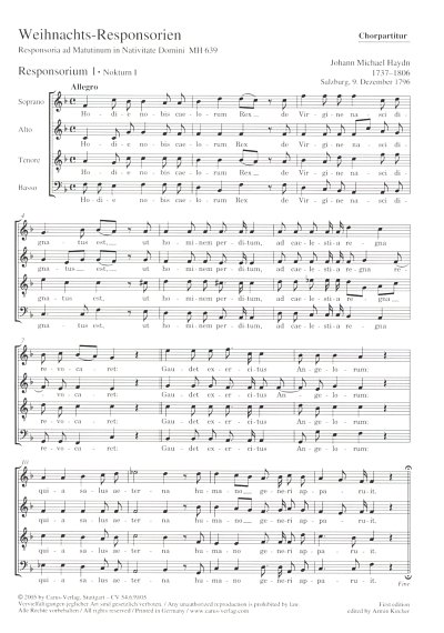 M. Haydn: Weihnachts-Responsorien (Chpa)