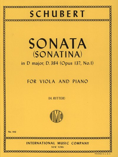 F. Schubert: Sonatina Re Op.137 N. 1 (Ritter) (Bu)