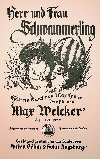 Welcker Max: Herr Und Frau Schwammerling Op 120/2